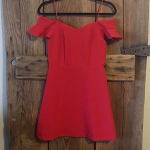 Red off the Shoulder Cocktail Dress- Small